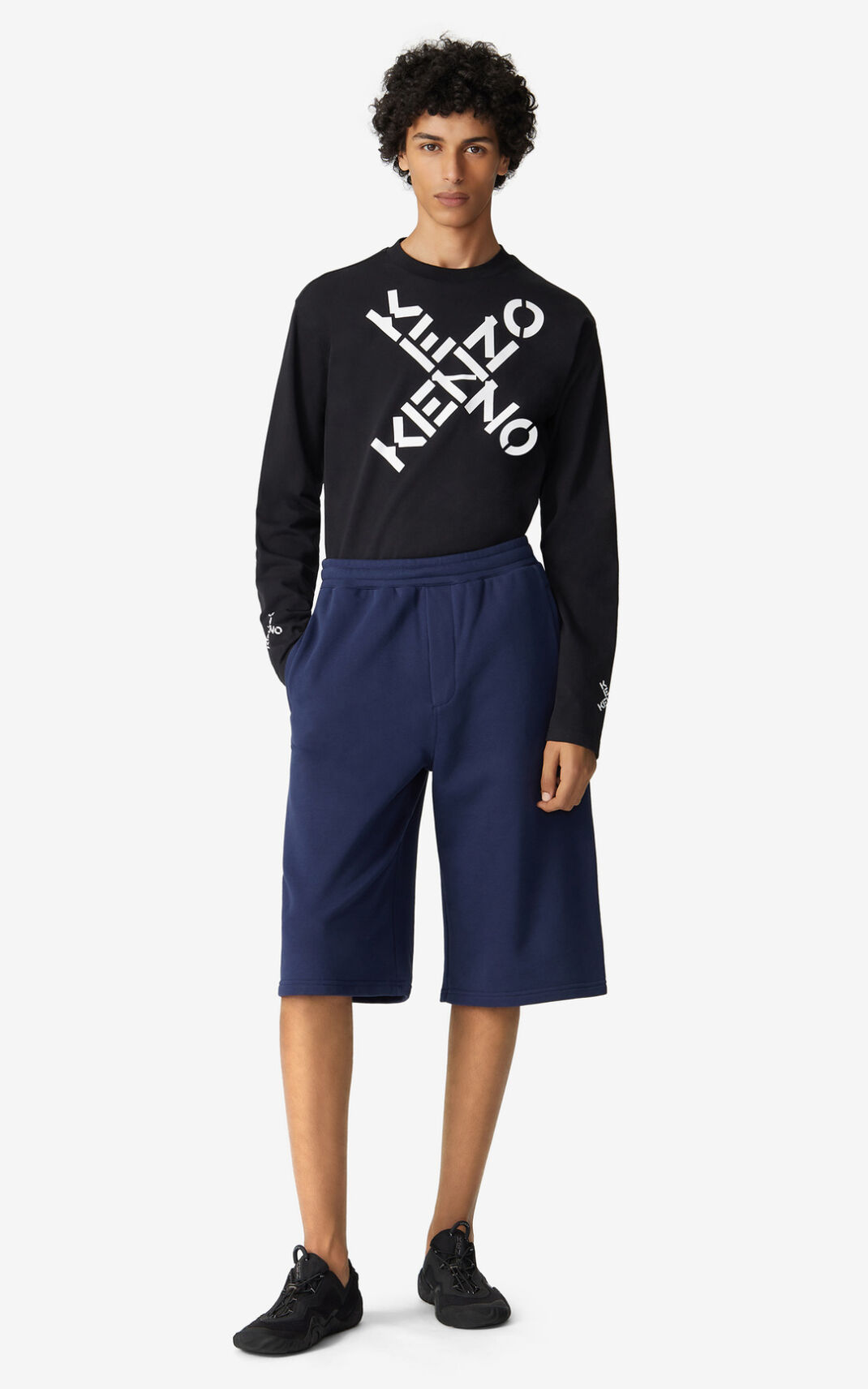 Shorts Kenzo Oversized Sport Little X Homme Bleu | SIFE-56381